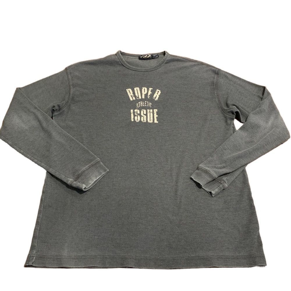 Roper Men’s Thermal Ribbed Long Sleeve T Shirt Large